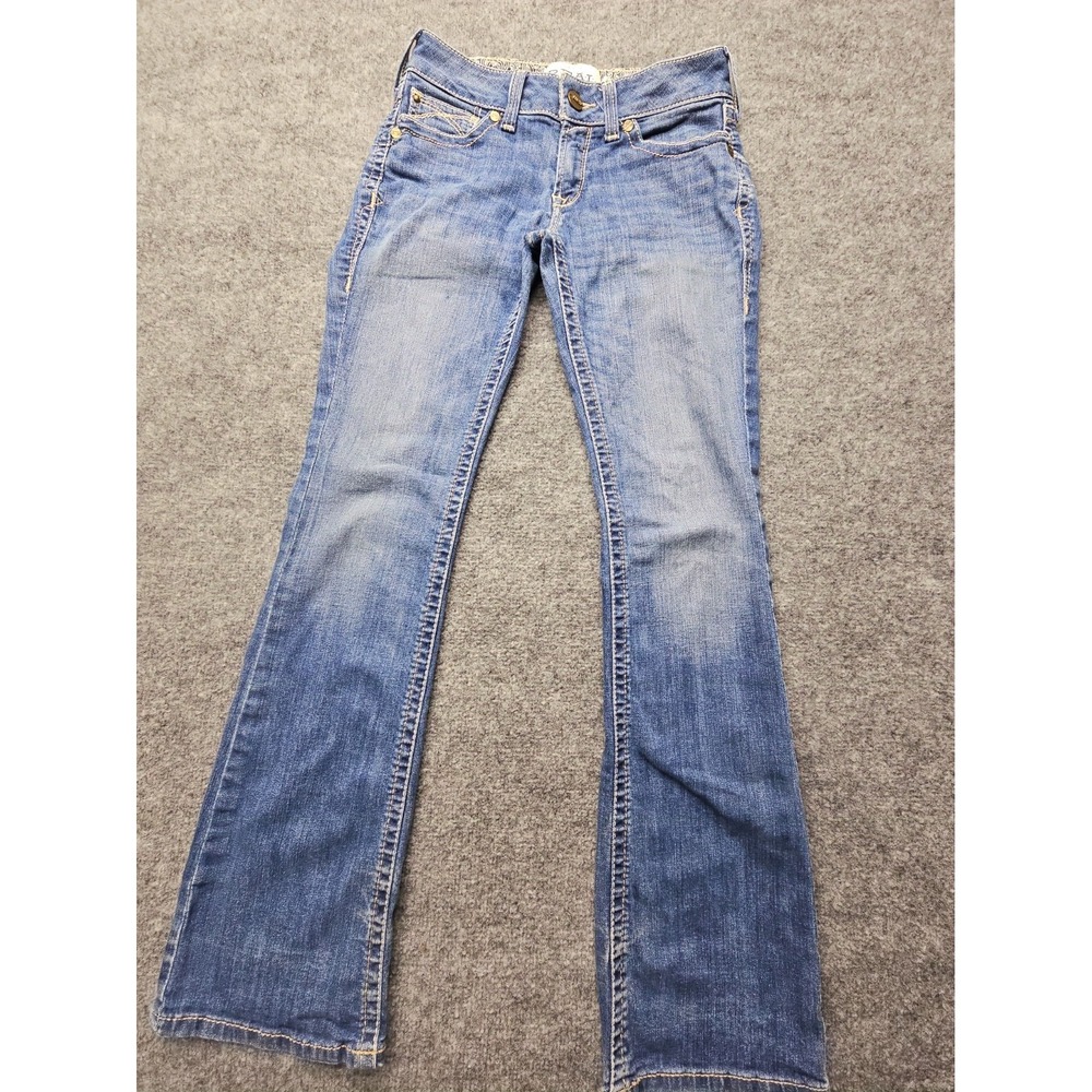 Ariat REAL DenimJeans Womens 28R(30x33) Low Rise Boot Cut Medium Wash